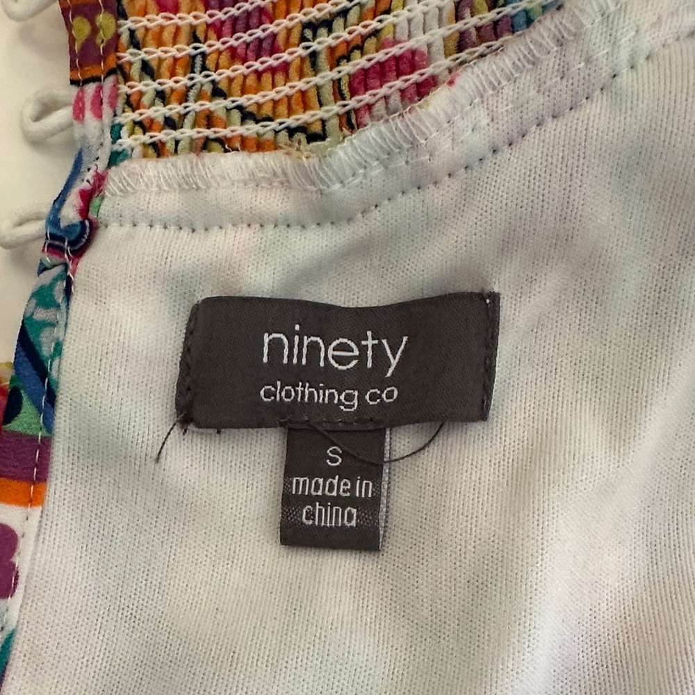 Ninety Multicolor Paisley Midi Dress Sz S - Picture 7 of 9